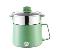 Electric Hot Pot, Mini Multi-Function Rice Cooker, 1.5L/1.7L Rapid Noodles Cooker, Mini Stock Pot Non-Stick for Soup, Ramen, Pasta, Egg, Dumplings, with Over-Heating Boil Dry Protection(1.7l Green)