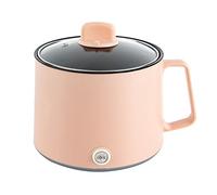 Electric Hot Pot, Rapid Ramen Noodles Cooker, Electric Stainless Steel Stock Pot, Multi-Functional Mini Cooker for Soup, Pasta, Oatmeal, Dumplings, with Dual Power Control (Pink)