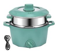 Electric Hot Pot with Stainless Steel Steamer,2L Portable Non-Stick Mini Multifunctional Cooker,2 Gear Rapid Noodles Cooker,Electric Pot Skillet for Stir Fry Raman Soup Noodles Steak