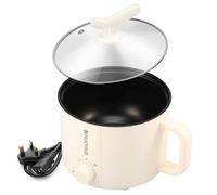 Electric Hot Pot with Steamer, 1.8 L Non-Stick Mini Electric Pot, 2 Gear Rapid Noodles Cooker, Portable Mini Stock Pot with Overheat Boil Dry Protection for Noodle, Pasta, Ramen (Single Layer)