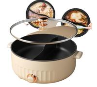 Electric Hot Pots - Double-Sided Non-Stick Shabu Hot Pots, 5L/6L Multi-Cookers & Slow Cookers, Versatile Electric Skillets for Home and Commercial Use