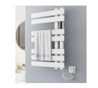 Electric Hot Towel Racks, Electric Towel Drying Rack with Built-in Timer Temperature Adjustment 86-158°F / 30-70°C, Large Heated Towel Warmer Wall Mounted 7 Flat Rod, Plug in,A White,Right Line