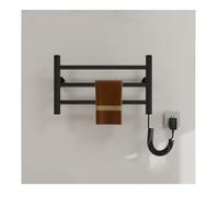 Electric Hot Towel Racks Wall Mounted, Heated Towel Warmer for Bathroom 35W, 3 Bars Stainless Steel Small Towel Drying Rack with Constant Temperature, Plug In,Black,Right Line