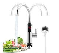 Electric Hot Water Tap 220V 3.3KW,Tankless Boiling Water Tap Kitchen Sink Faucet,360° Rotate Stainless Instant Hot Water Tap with LED Display 30-55℃ for Bathroom,Energy Saving&Safe Protection(Style 2)