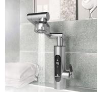 Electric Hot Water Tap Flexible Nozzle, Instant Heating Tap 220V 3400W, Stainless Steel Water Heater Tap, Supply Hot and Cold Water Electric Faucet with Temperature Display for Bathroom, Kitchen Sink