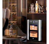 Electric Humidor, 8L Capacity, Thermostatic Cooling Cabinet with Smart Humidity & Temperature Control, Spanish Cedar Wood Shelves, Holds 100 Cigars