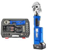 Electric Hydraulic Cable Crimping Tool, with Digital Display, Suitable for Wires and Copper/Aluminum Terminals, Includes 11 Sets of Dies and 2 Rechargeable 4.0A Batteries