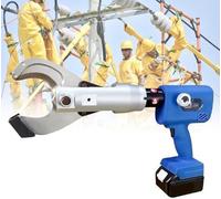 Electric Hydraulic Cable Cutter, 80KN Wire Cutting Tool with 2 Removable Batteries for Copper, Aluminum, and Armoured Cables