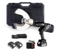 Electric Hydraulic Cable Cutter, Handheld Cable Wire Cutting Tool with 2 Battery & Toolbox, Cordless Rechargeable Wire Scissors Shears, Ratchet Cutter for Copper Aluminum Cables(105mm)
