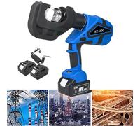 Electric Hydraulic Cable Lug Crimper Pliers - Rechargeable Crimping Tool for Electrical Terminal with 12 Dies for Copper and Aluminium