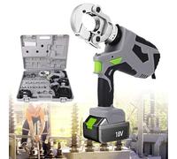 Electric Hydraulic Cable Lug Crimping Tool, Rechargeable Terminal Cable Crimper with Dies and Batteries, 300A