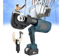Electric Hydraulic Crimper and Shear Tool, Battery Powered with 13 Dies, 360° Swivel for Efficient Crimping and Cutting
