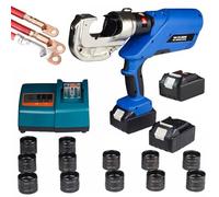 Electric Hydraulic Crimping Pliers, Battery Powered Crimper with 13 Pairs Dies, 360° Rotation, for Electrical Terminals and Wire Tool Kits
