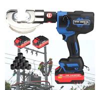 Electric Hydraulic Crimping Pliers Tool with 4-11 Dies, 4-300mm² Rechargeable Terminal Cable Pliers with Two 18V/4Ah, Portable Power Cable Wire Crimper Kit for Cu/Al Terminal,CD300B