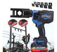 Electric Hydraulic Crimping Pliers Tool with 4-11 Dies, 4-300mm² Rechargeable Terminal Cable Pliers with Two 18V/4Ah, Portable Power Cable Wire Crimper Kit for Cu/Al Terminal,CD120