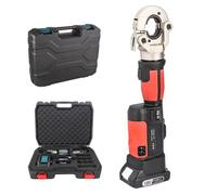 Electric Hydraulic Crimping Tool, 10-300Mm² Performance Cable Lug Crimper Electrical Terminal Cable Wire Tool Kit with 12 Pairs of Dies, for Copper Aluminum Terminal,Stainless Steel red