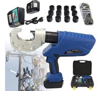 Electric Hydraulic Crimping Tool, Battery Powered Cable Crimper 10-400mm² with 13 Dies, 2X 4.0AH Batteries and Charger for Automotive Wiring and Pipe Connections