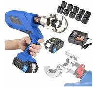 Electric Hydraulic Crimping Tool, Cordless Battery Cable Crimper Plier for 16-300mm²/400m㎡ Copper Lugs, Wire Terminals
