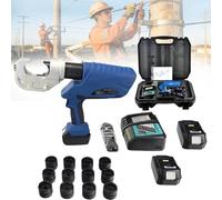 Electric Hydraulic Crimping Tool for Cu/Al Terminals, Cordless Crimper Kit with 2 Rechargeable 18V Lithium Batteries, Ideal for Wire Rope, Electric Wires, and Cables