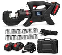 Electric Hydraulic Crimping Tool for Wire Cable Lug Terminal with 2 Batteries,Electric Hydraulic Crimping Tools,Broad Crimping Capacity