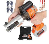 Electric Hydraulic Crimping Tool Kit, 16-300mm² Handheld Cable Lug Crimper Pliers, 18v Battery Powered, Includes 2 Batteries, One-Touch Start, 360° Head Rotation