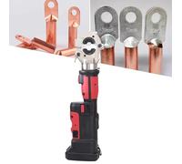 Electric Hydraulic Crimping Tool Kit - Battery Powered Crimper for Copper and Aluminum Terminals, 10-300mm² Range with 12 Pairs of Dies