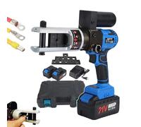 Electric Hydraulic Crimping Tool, Rechargeable Cable Lug Crimper Pliers with 2PCS 21V Batteries, 90KN Force, for Copper & Aluminum 10-300mm²