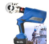 Electric Hydraulic Crimping Tool, Rechargeable Handheld Crimper with Storage Case, Crimping Range 16-300mm² for Copper and Aluminium Lugs