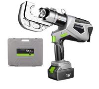 Electric Hydraulic Crimping Tool, Rechargeable Pliers for Cable Terminals, Includes 11/12 Dies for Copper and Aluminum, 300A Capacity