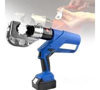 Electric Hydraulic Crimping Tool with 12 Molds & 2 Rechargeable Batteries for Efficient Cable Lug Crimping