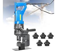 Electric Hydraulic Hole Punch, Metal Puncher With 5 Sets Punch/Die Dia 6.5mm - 20.,for Punching In Steel, Iron, Aluminum, Copper Channelsteel 1300W(Channelsteel)