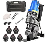 Electric Hydraulic Hole Punch, Metal Puncher With 5 Sets Punch/Die Dia 6.5mm - 20.,for Punching In Steel, Iron, Aluminum, Copper Channelsteel 1300W