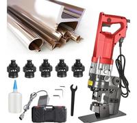 Electric Hydraulic Hole Puncher, 1800W Heavy Duty Metal Punching Machine with Foot Switch & 5 Dies for Steel and Iron Fabrication