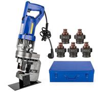 Electric Hydraulic Hole Puncher, 2-3 Second Punching Machine with 5 Dies, Punches 6.5-20.5 mm for Steel, Iron, Aluminum
