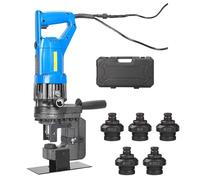 Electric Hydraulic Hole Puncher, Handheld Tool with 5 Sets Punch/Die for Steel, Iron, Aluminum, Copper