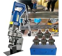 Electric Hydraulic Hole Puncher,MHP-20 Hydraulic Punching Machine Punching Precise Position,Channel Steel/Angle Steel Punch, for Steel, Iron, Aluminum,N