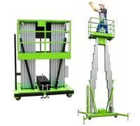 Electric Hydraulic Man Lift, Mobile Vertical Lift Elevator | Scaffolding Lift Table for Warehouse, Maintenance & Construction(Twin Mast 4M/13.12FT)