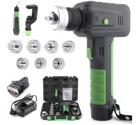 Electric Hydraulic Pipe Expander Tool Kit with Replaceable Heads, Lithium Battery and Pipe Cutter for Flaring 3/8" to 1-1/8" Copper Pipes