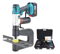 Electric Hydraulic Punch Set with 6 Molds, 150mm Throat Depth, Punching Diameter 16-32mm, Compact Electric Hole Puncher for Metalworking
