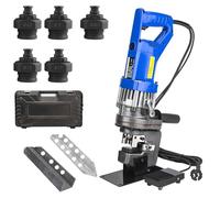 Electric Hydraulic Puncher with 5 Dies , Punching Tool for Iron, Copper, Aluminum Plate & Angle Steel - Φ6.5, Φ9, Φ13, Φ17, Φ20.5 Hydraulic Punching Machine