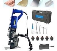 Electric Hydraulic Punching Machine, Handheld Hole Puncher with 5 Dies for Iron, Copper, Aluminum, Angle Steel, Channel Steel