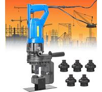 Electric Hydraulic Punching Machine,with 5 Sets Dies,Smooth Hole Punches,Easy To Operate,for Industrial Mechanical Place (anglesteel)