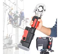 Electric Hydraulic Tool Kit, Cordless Cable Crimper & Crimping Set with 12 Pairs of Dies & 2 Batteries, for 10-300mm² Cable Lugs & Wires