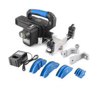 Electric Hydraulic Tube Bender Kit with Lithium Battery for Efficient 90° Pipe Bending, Includes 4 Molds and 2 Reverse Bend Components