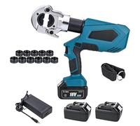 Electric Hydraulic Wire Crimper 18V Battery Powered Cable Crimper | Portable Iithium Rechargeable Crimping Clamp with Pressure Sensor Crimp Range 16-300mm² for Cable Wire Terminals