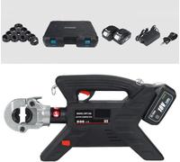Electric Hydraulic Wire Crimper,Portable Battery-Powered Cable Crimping Tool with 11 Dies,Led Display,2 Batteries,Rechargeable Electric Hydraulic Wire Crimper