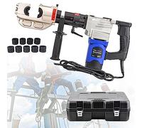 Electric Hydraulic Wire Crimper Tool, 2200W Rechargeable Crimping Pliers for Copper and Aluminum, 360° Rotating Clamps, Battery Powered Cable Terminal Plier