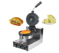 Electric Ice Burger Hamburger Maker, 1300W Non-Stick Electric Panini Press, Adjustable Temperature 50 to 300℃ Double-Sided Heating, 180° Rotatable, 5 Minutes Timer,A