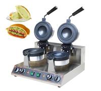 Electric Ice Burger Hamburger Maker, 1300W Non-Stick Electric Panini Press, Adjustable Temperature 50 to 300℃ Double-Sided Heating, 180° Rotatable, 5 Minutes Timer,B