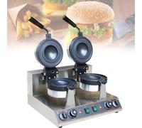 Electric Ice Burger Hamburger Maker, 1300W Stainless Steel Electric Waffle Machine, Non-Stick Electric Panini Press, Adjustable Temperature 50 to 300℃ Double-Sided Heating,B